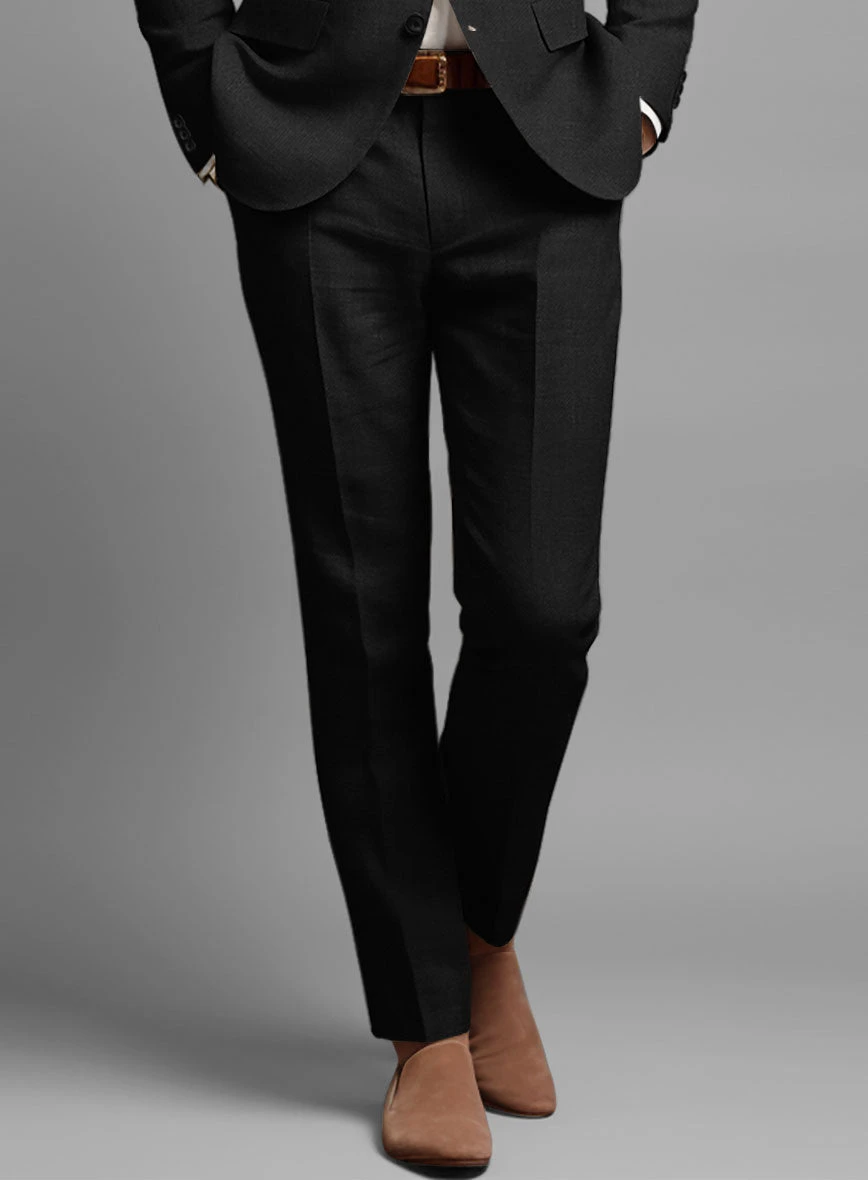 Italian Linen Cavalry Black Suit 5 Italian Linen Cavalry Black Suit - Image 5