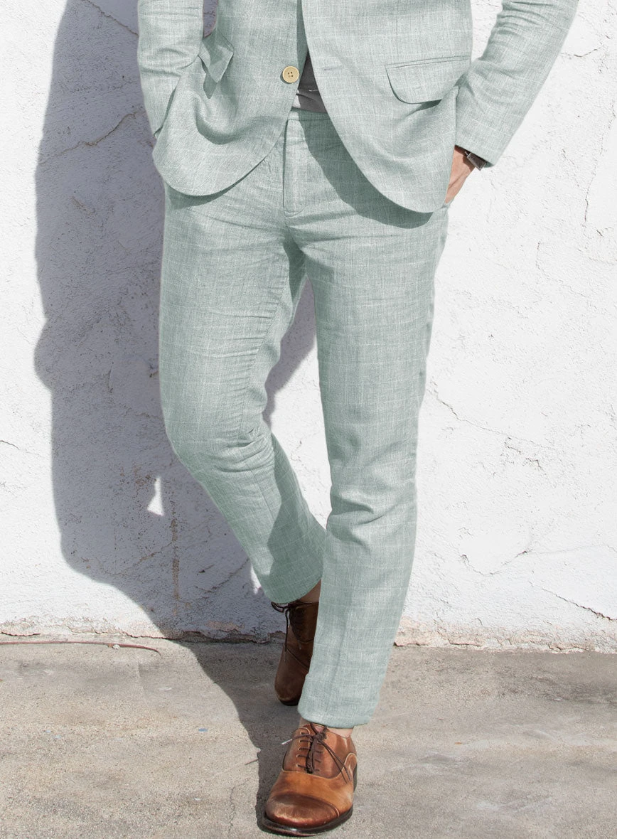 Italian Linen Lusso Summer Green Suit 4 Italian Linen Lusso Summer Green Suit - Image 4