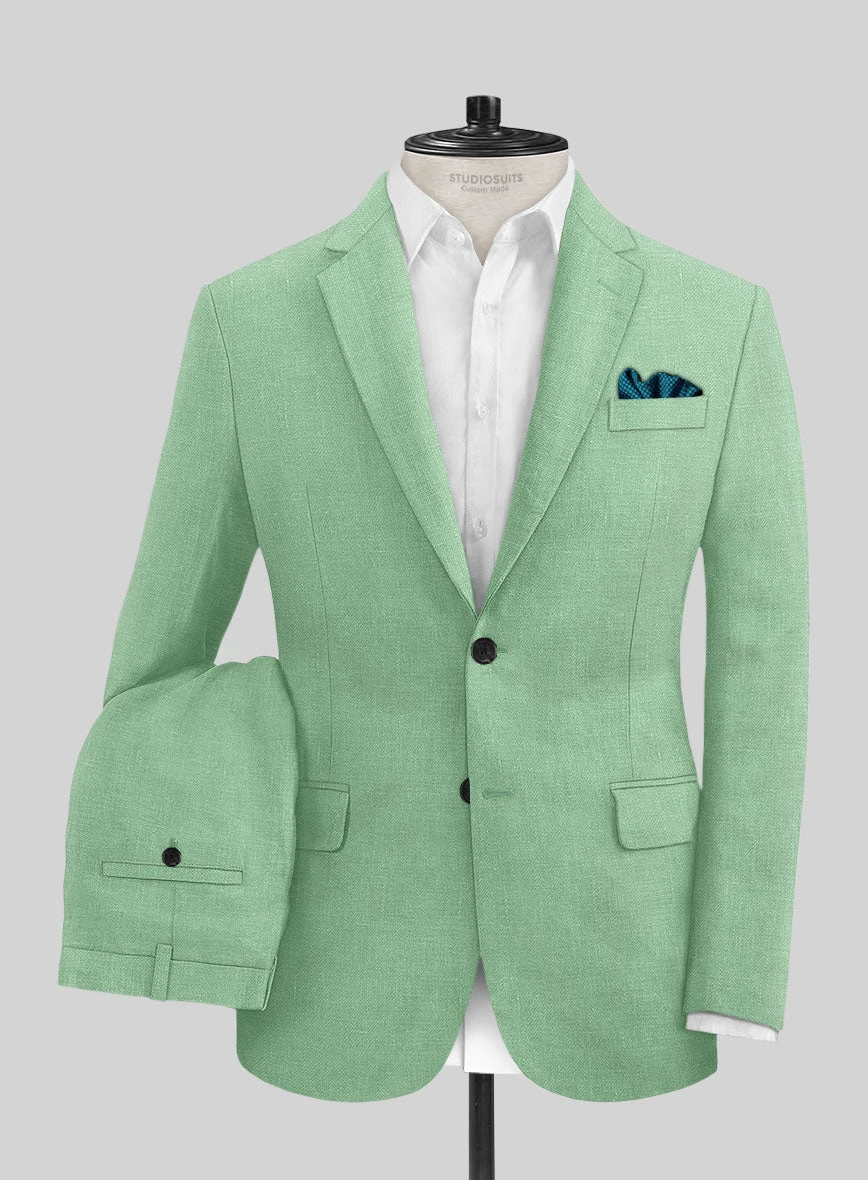Italian Linen Mojito Green Suit 1 Italian Linen Mojito Green Suit
