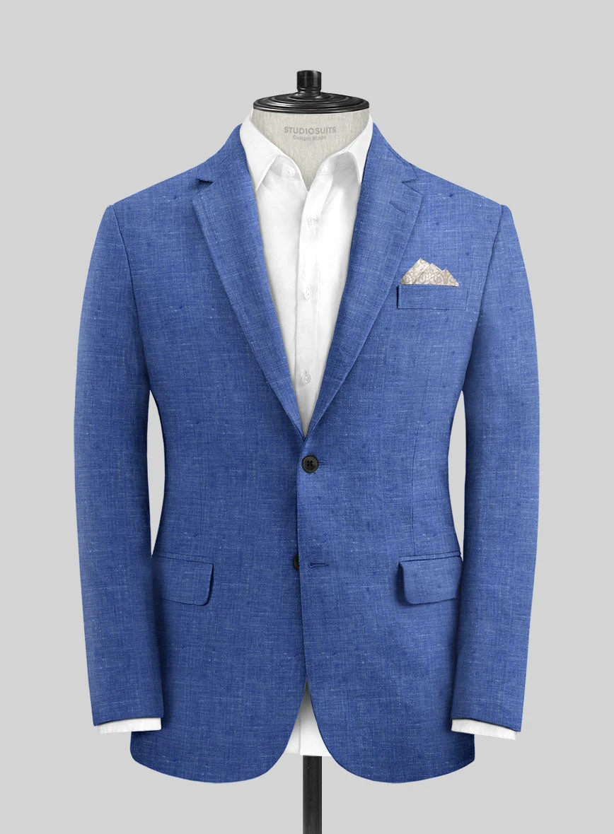 Italian Linen Smoked Blue Suit 3 Italian Linen Smoked Blue Suit - Image 3