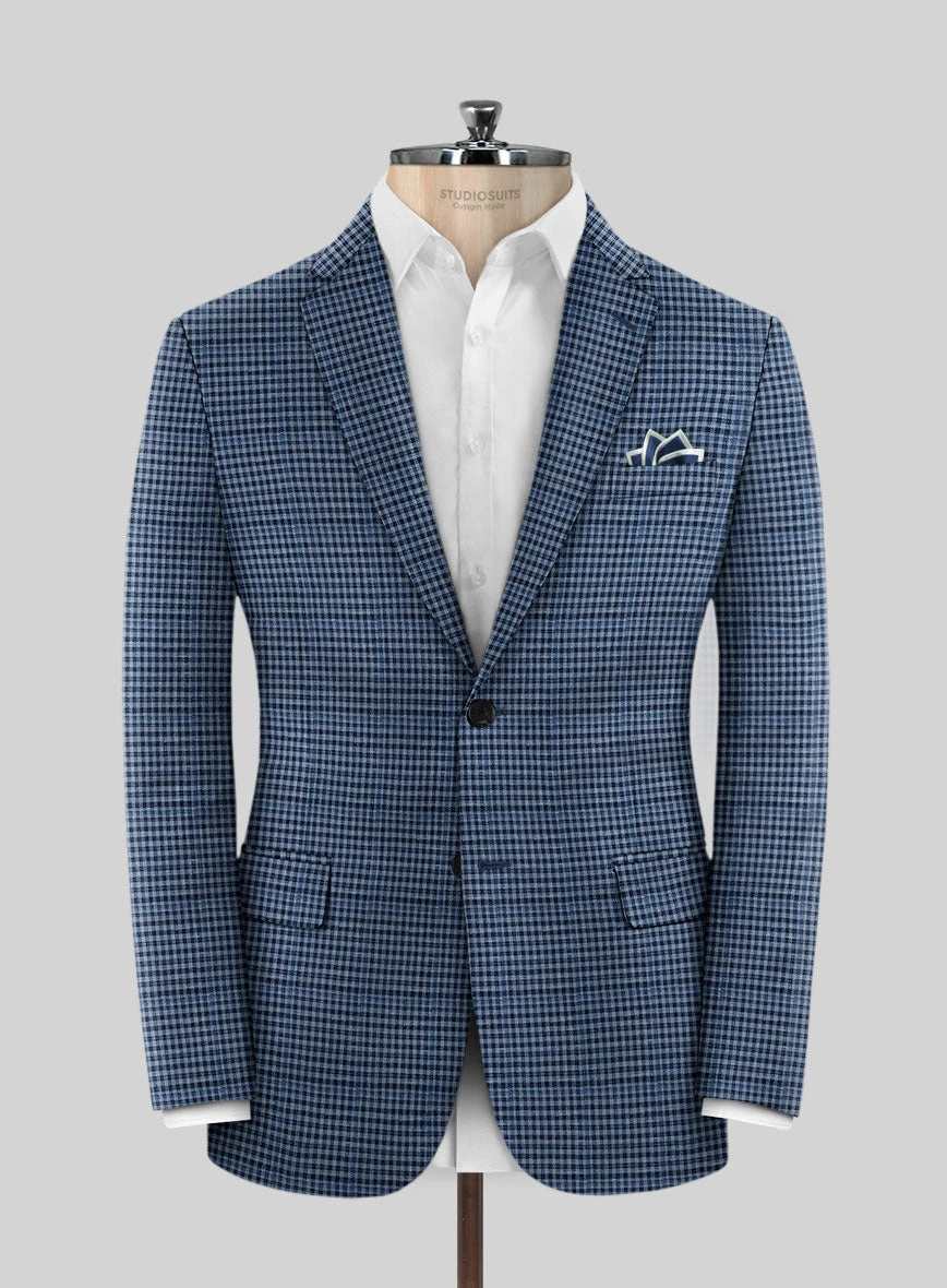 Italian Murano Ramesa Blue Wool Linen Silk Jacket 1 Italian Murano Ramesa Blue Wool Linen Silk Jacket