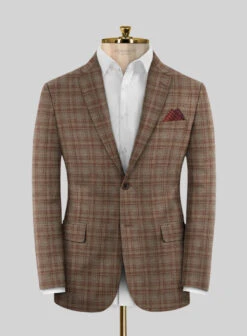 Italian Murano Basto Brown Wool Linen Silk Jacket