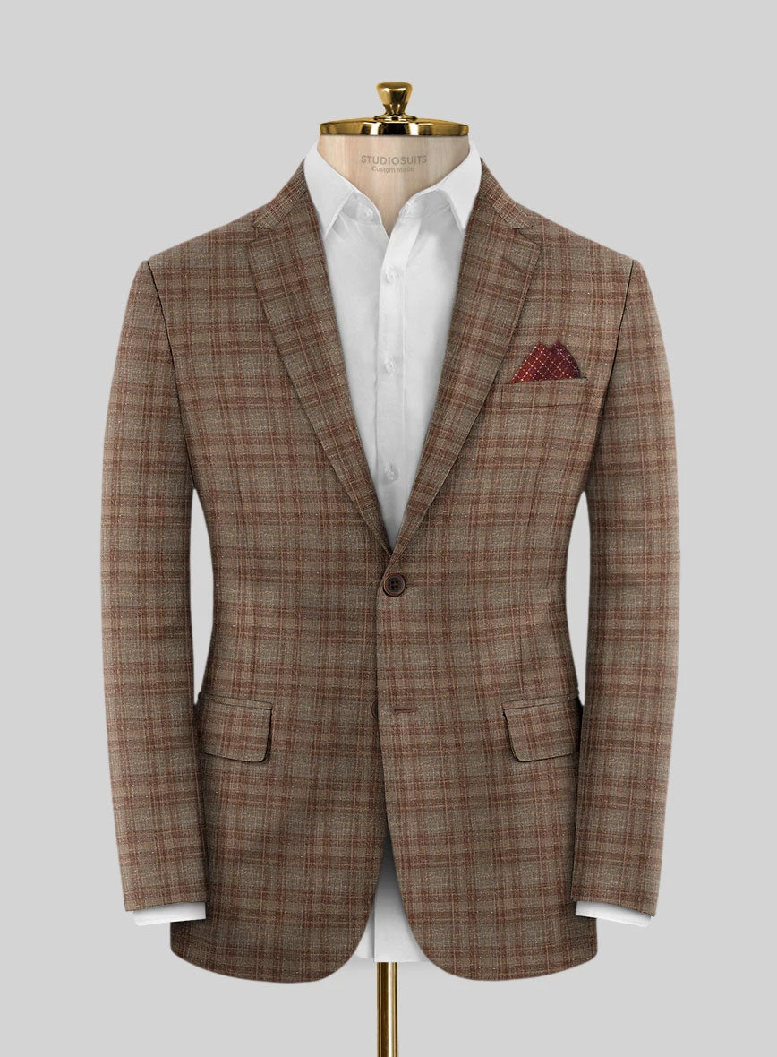 Italian Murano Basto Brown Wool Linen Silk Jacket 1 Italian Murano Basto Brown Wool Linen Silk Jacket