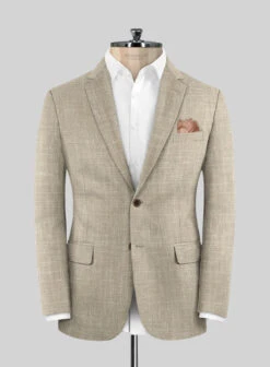Italian Murano Beige Wool Linen Jacket