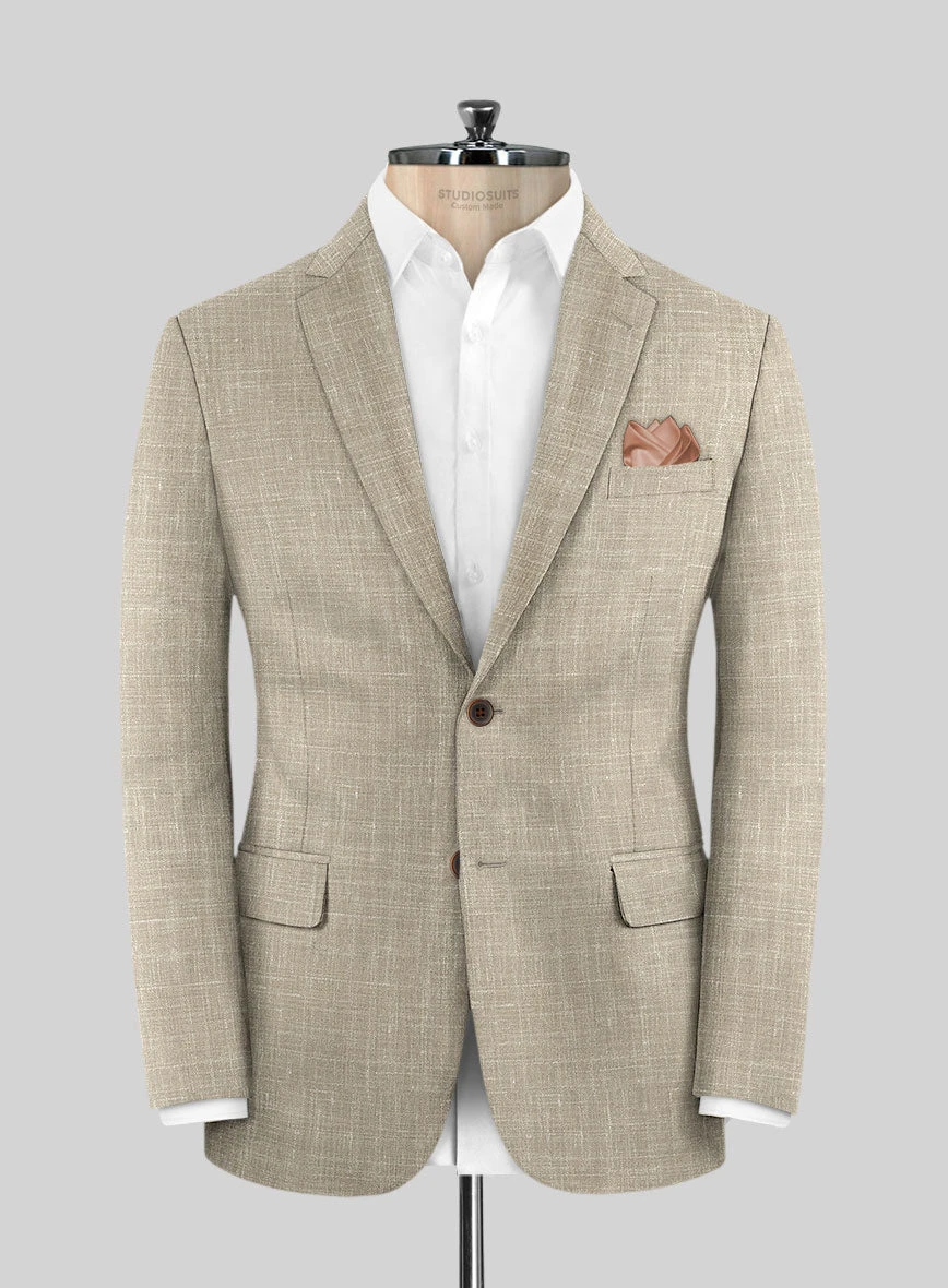 Italian Murano Beige Wool Linen Jacket 1 Italian Murano Beige Wool Linen Jacket