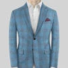 Italian Murano Beni Blue Wool Linen Silk Jacket