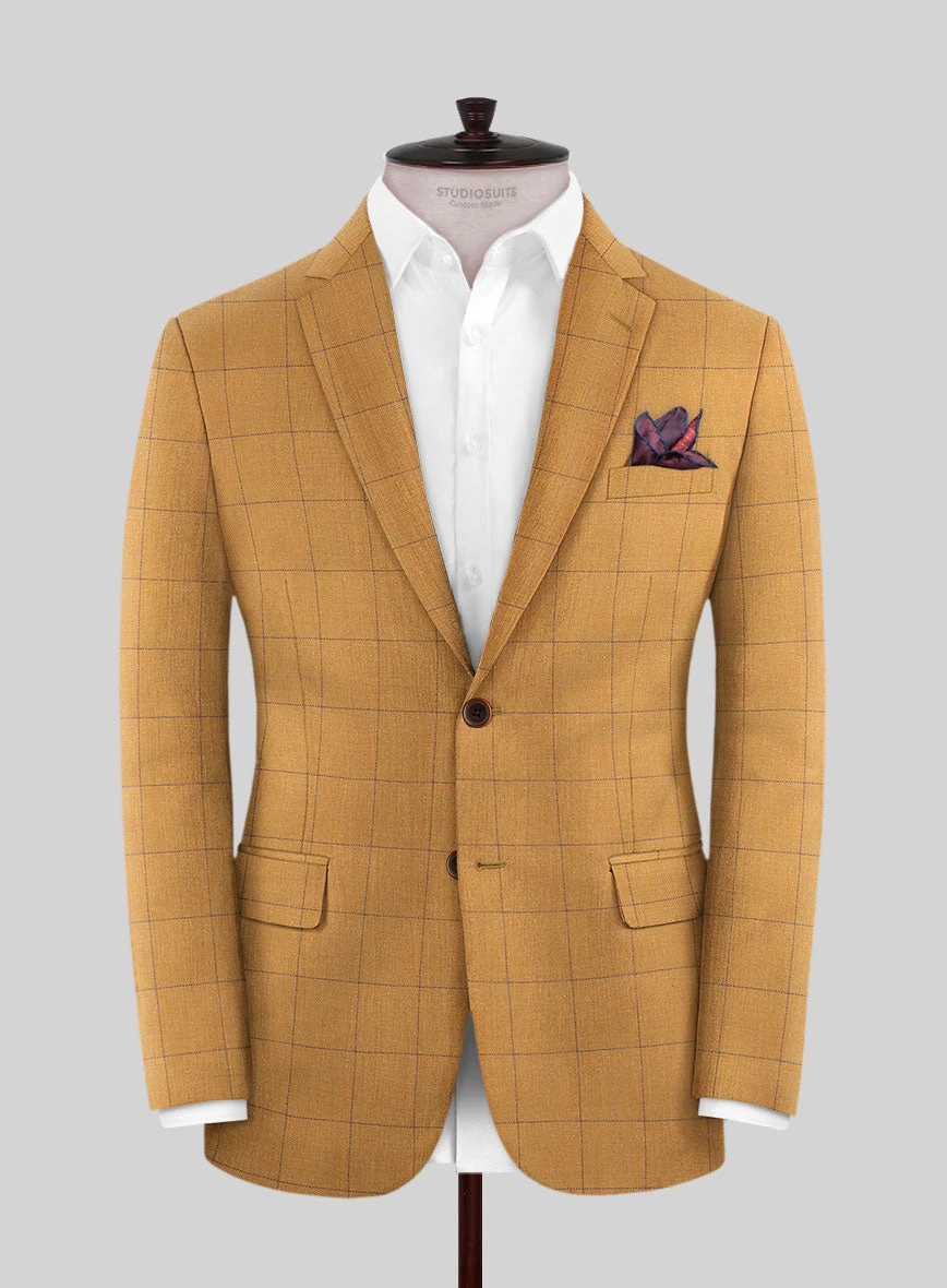 Italian Murano Cimio Mustard Wool Linen Silk Jacket 1 Italian Murano Cimio Mustard Wool Linen Silk Jacket