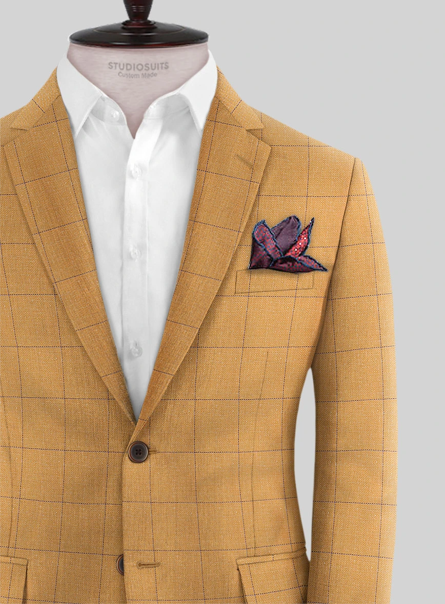 Italian Murano Cimio Mustard Wool Linen Silk Jacket 2 Italian Murano Cimio Mustard Wool Linen Silk Jacket - Image 2