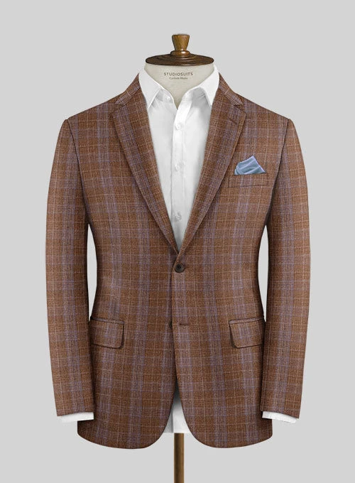 Italian Murano Eduado Brown Wool Linen Suit 2 Italian Murano Eduado Brown Wool Linen Suit - Image 2