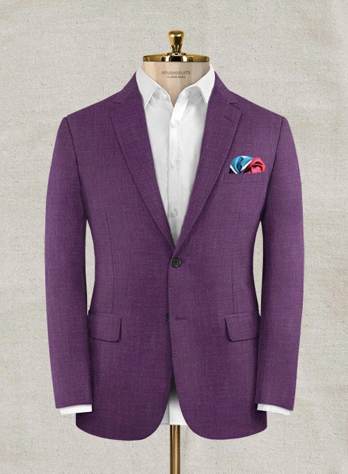 Italian Murano Eggplant Wool Linen Suit 3 Italian Murano Eggplant Wool Linen Suit - Image 3