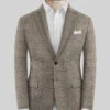 Italian Murano Ejan Brown Wool Linen Silk Jacket