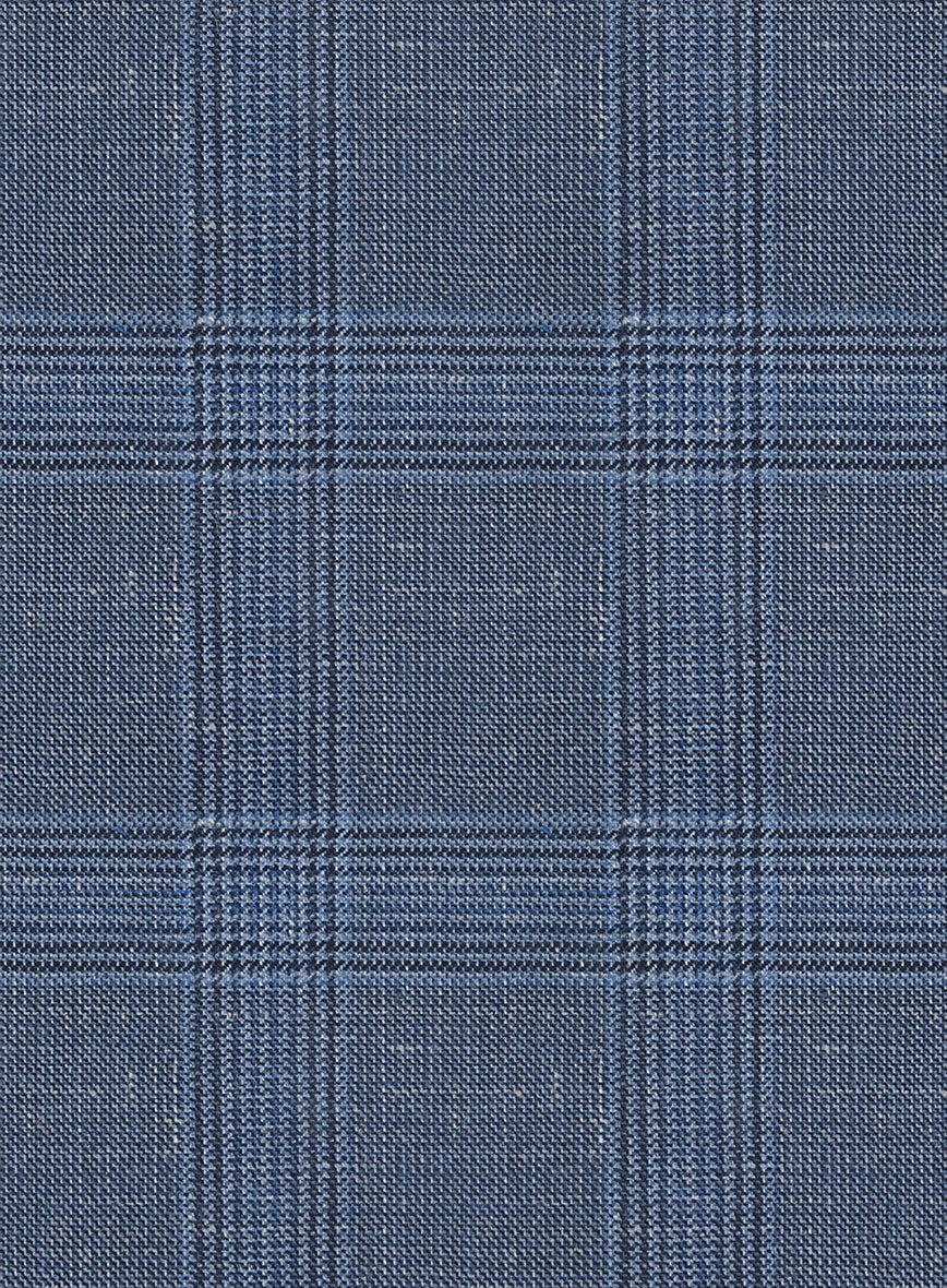 Italian Murano Enora Blue Wool Linen Silk Jacket 2 Italian Murano Enora Blue Wool Linen Silk Jacket - Image 2