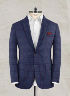 Italian Murano Fanado Blue Wool Linen Jacket