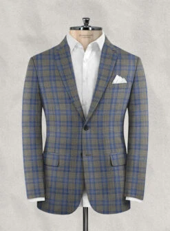 Italian Murano Gnatio Blue Gray Wool Linen Jacket
