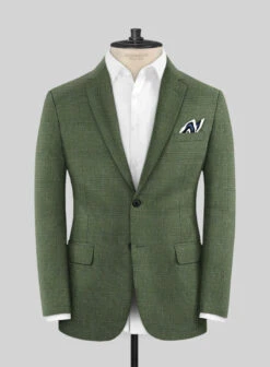 Italian Murano Gumil Green Wool Linen Silk Jacket