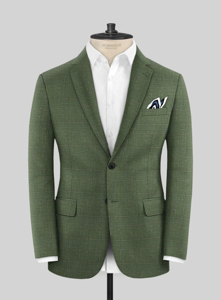 Italian Murano Gumil Green Wool Linen Silk Jacket 1 Italian Murano Gumil Green Wool Linen Silk Jacket