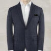 Italian Murano Indigo Blue Wool Linen Jacket