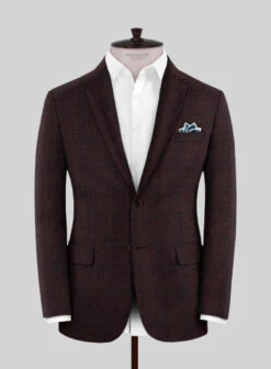 Italian Murano Irgo Checks Wool Linen Silk Jacket