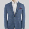 Italian Murano Ivarno Blue Wool Linen Silk Jacket