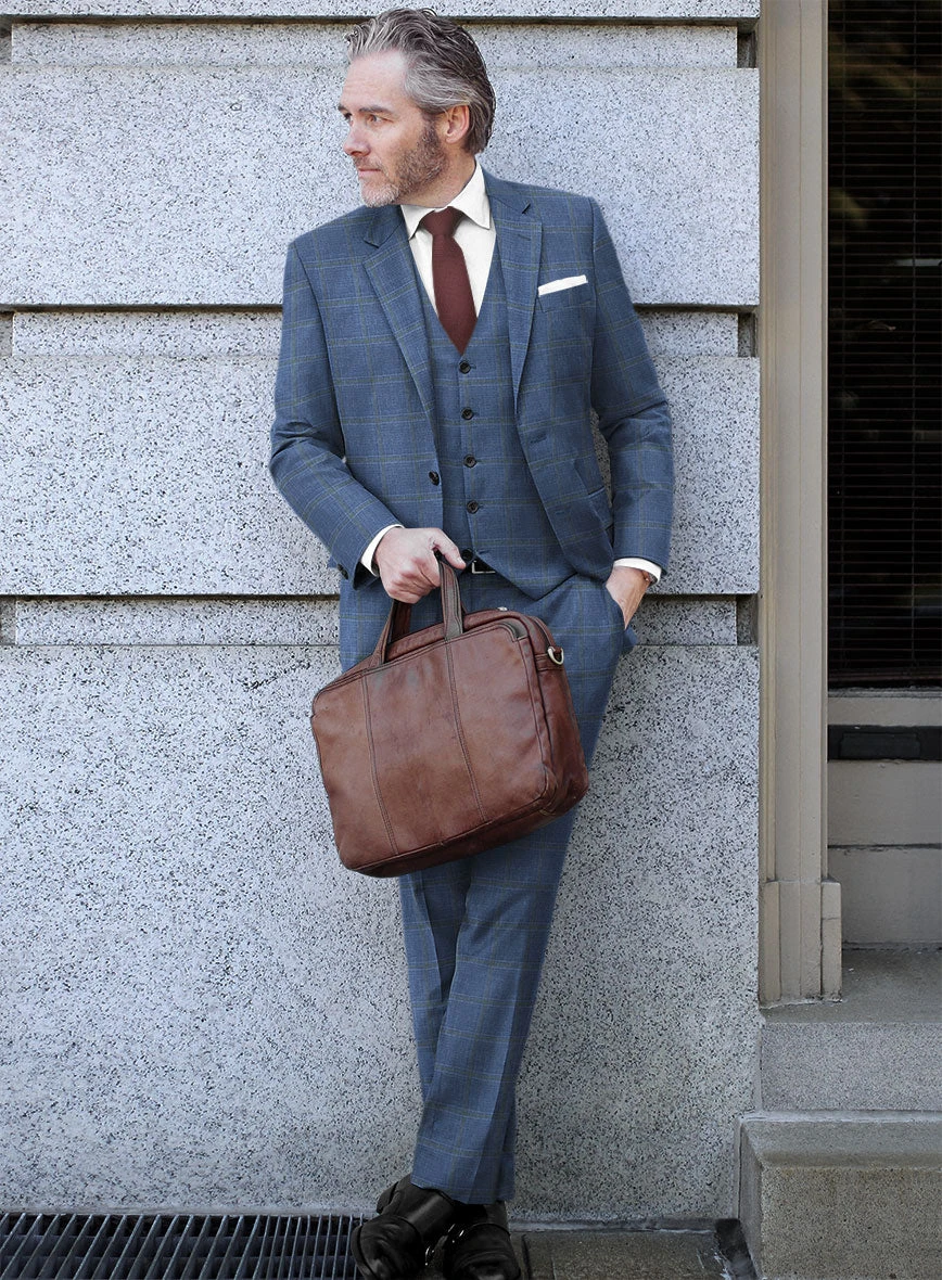 Italian Murano Ivarno Blue Wool Linen Silk Suit 2 Italian Murano Ivarno Blue Wool Linen Silk Suit - Image 2