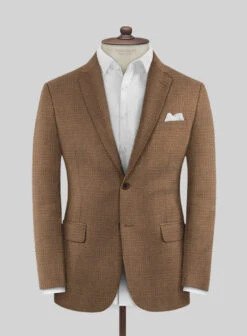 Italian Murano Karilo Brown Wool Linen Silk Jacket