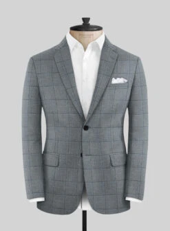 Italian Murano Lig Gray Wool Linen Silk Jacket