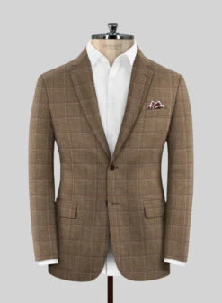 Italian Murano Manole Brown Wool Linen Silk Jacket