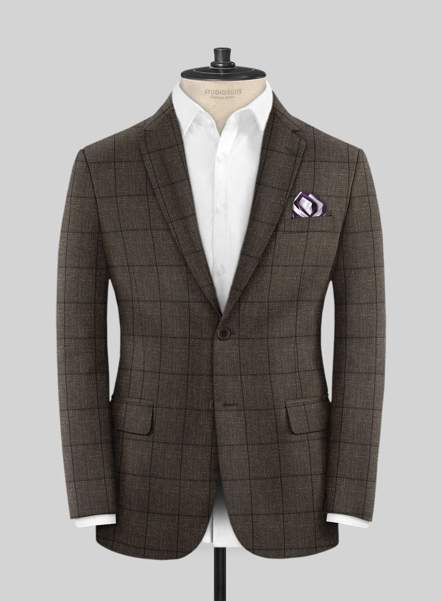 Italian Murano Paleno Brown Wool Linen Jacket 1 Italian Murano Paleno Brown Wool Linen Jacket