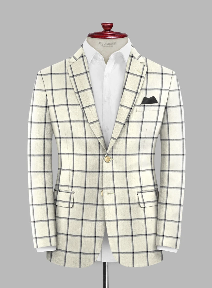 Italian Murano Recamo Ivory Wool Linen Silk Jacket 1 Italian Murano Recamo Ivory Wool Linen Silk Jacket