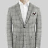 Italian Murano Sageo Gray Wool Linen Silk Jacket