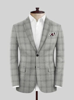 Italian Murano Sageo Gray Wool Linen Silk Jacket
