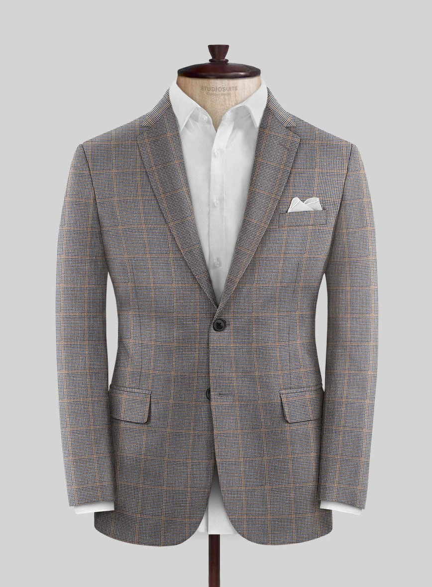 Italian Murano Satie Houndstooth Wool Linen Silk Jacket 1 Italian Murano Satie Houndstooth Wool Linen Silk Jacket