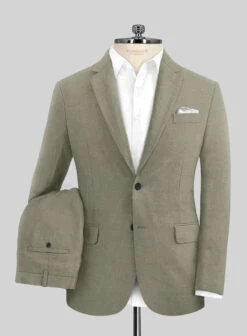 Italian Muted Green Linen Suit