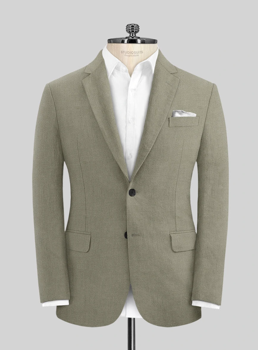 Italian Muted Green Linen Suit 3 Italian Muted Green Linen Suit - Image 3
