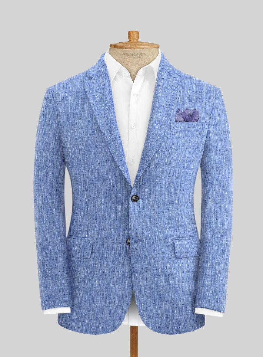 Italian Nile Blue Linen Suit 3 Italian Nile Blue Linen Suit - Image 3