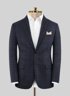 Italian Ofra Blue Checks Flannel Suit 9 Italian Ofra Blue Checks Flannel Suit -Tiano Suits Shop italianofrabluechecksflannelsuitlook 3