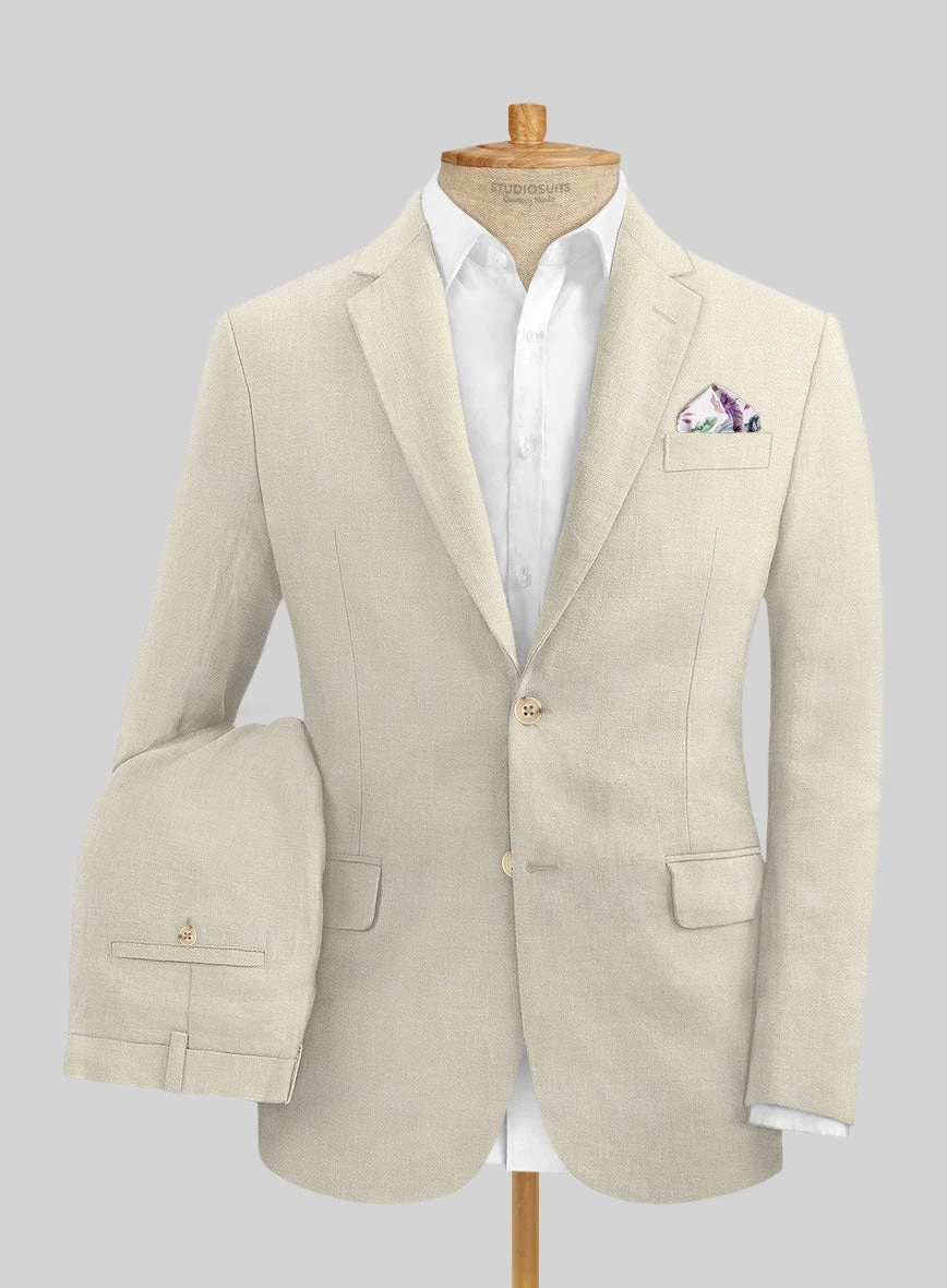 Italian Prato Beige Linen Suit 1 Italian Prato Beige Linen Suit