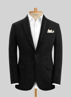 Italian Prato Black Linen Suit -Tiano Suits Shop italianpratoblklinensuitlk 2
