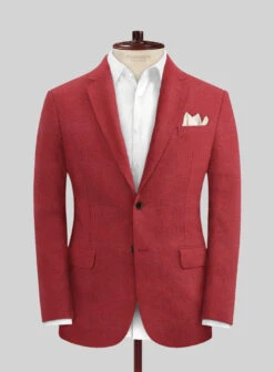Italian Prato Burgundy Linen Jacket