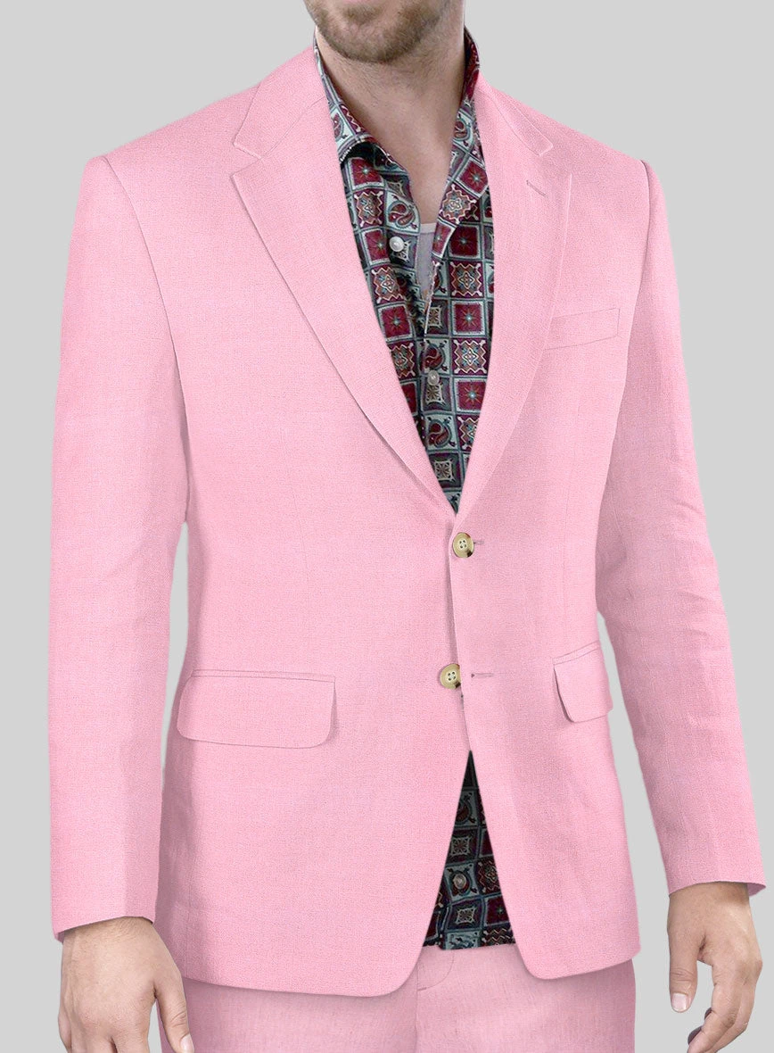 Italian Prato Pink Linen Jacket 2 Italian Prato Pink Linen Jacket - Image 2
