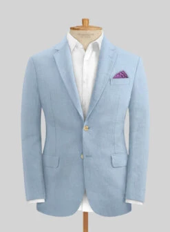 Italian Prato Powder Blue Linen Jacket