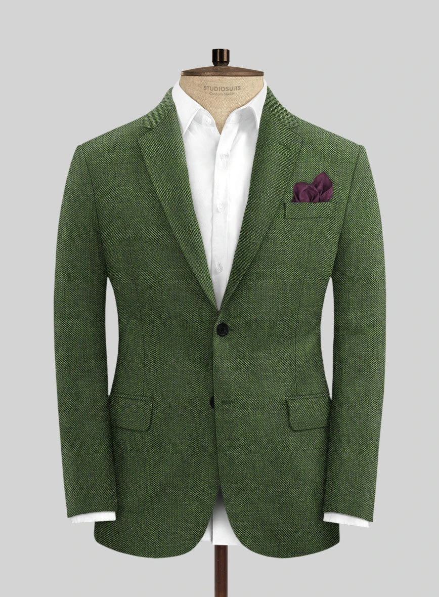 Italian Prato Sharkskin Green Linen Suit 3 Italian Prato Sharkskin Green Linen Suit - Image 3