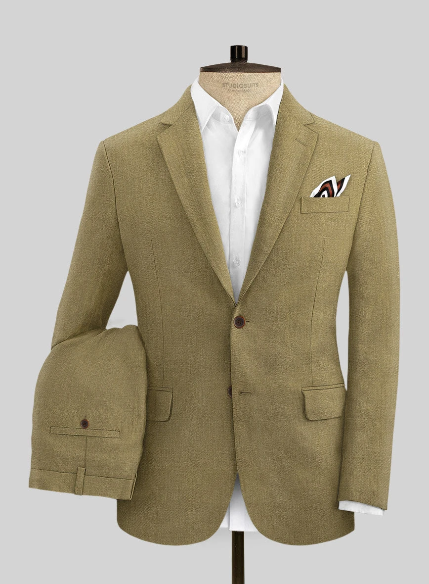 Italian Prato Tan Linen Suit 1 Italian Prato Tan Linen Suit