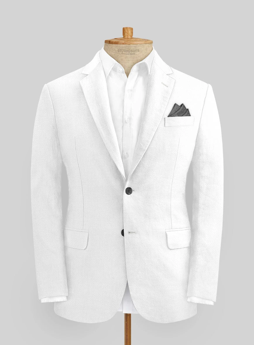 Italian Prato White Linen Jacket 1 Italian Prato White Linen Jacket