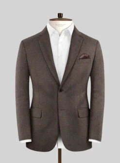 Italian Quelo Brown Twill Flannel Jacket