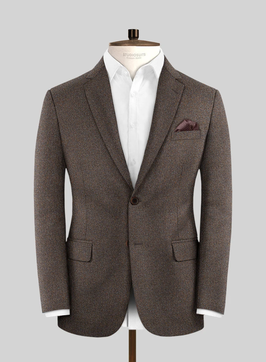 Italian Quelo Brown Twill Flannel Jacket 1 Italian Quelo Brown Twill Flannel Jacket