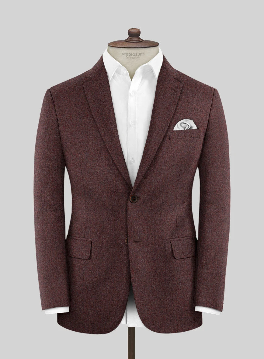 Italian Quelo Wine Twill Flannel Jacket 1 Italian Quelo Wine Twill Flannel Jacket