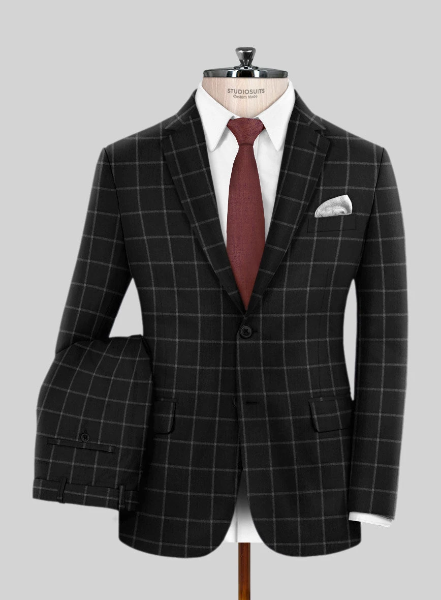 Italian Scuelo Black Wool Suit 1 Italian Scuelo Black Wool Suit
