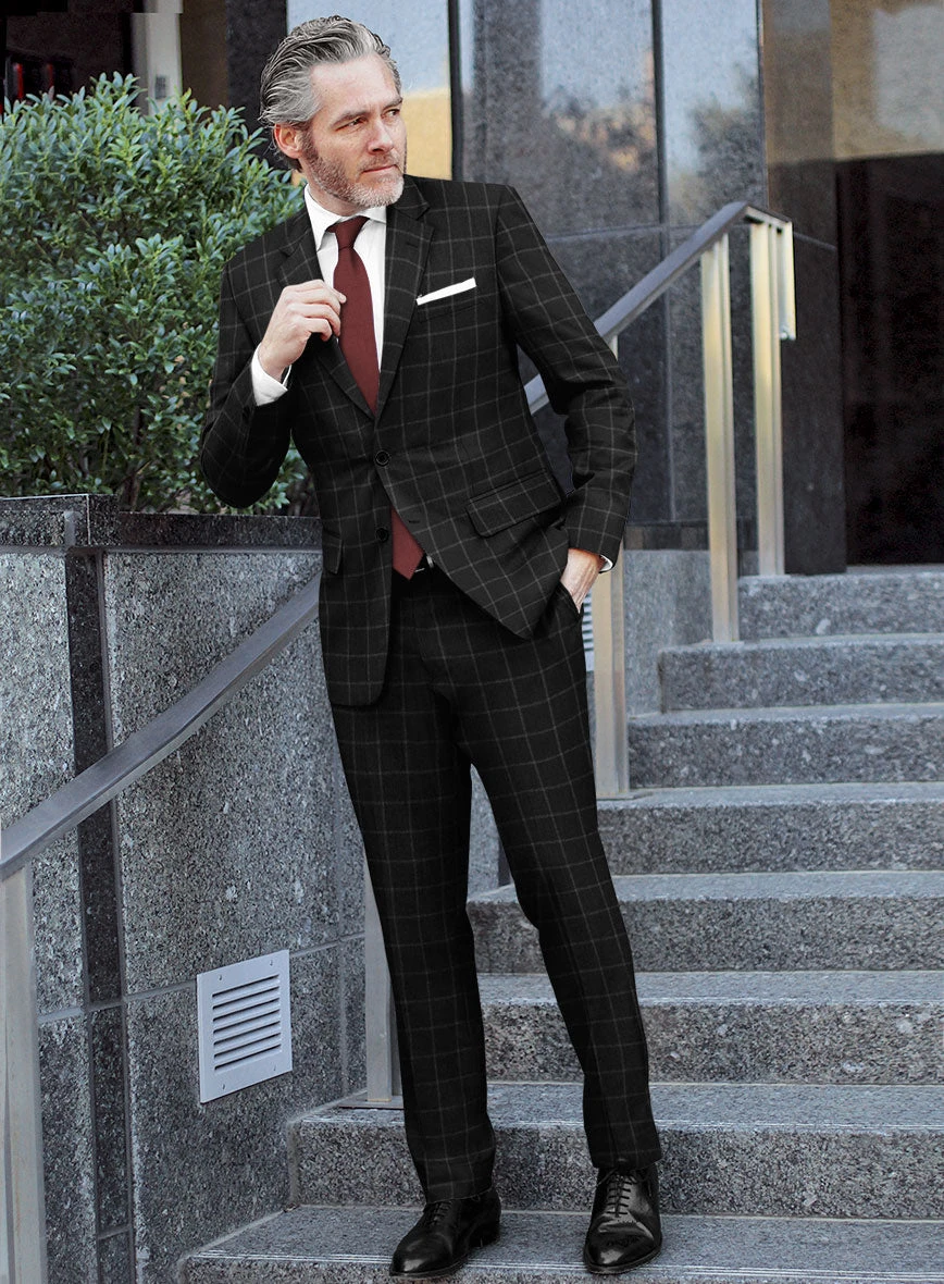 Italian Scuelo Black Wool Suit 2 Italian Scuelo Black Wool Suit - Image 2