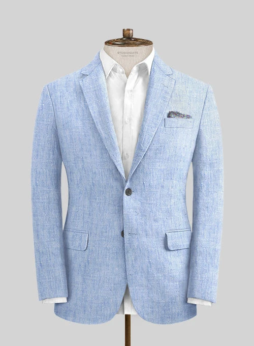 Italian Sky Blue Linen Suit 3 Italian Sky Blue Linen Suit - Image 3